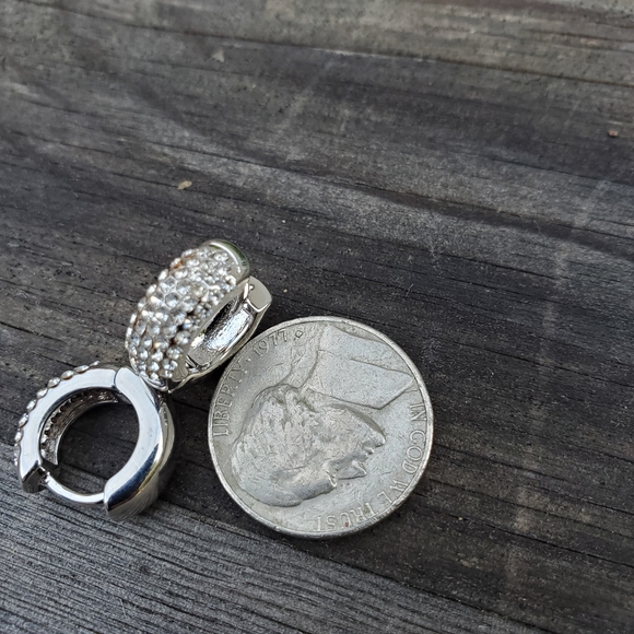 Huggie Earrings with pave Swarovski crystals - Picture 8 of 8